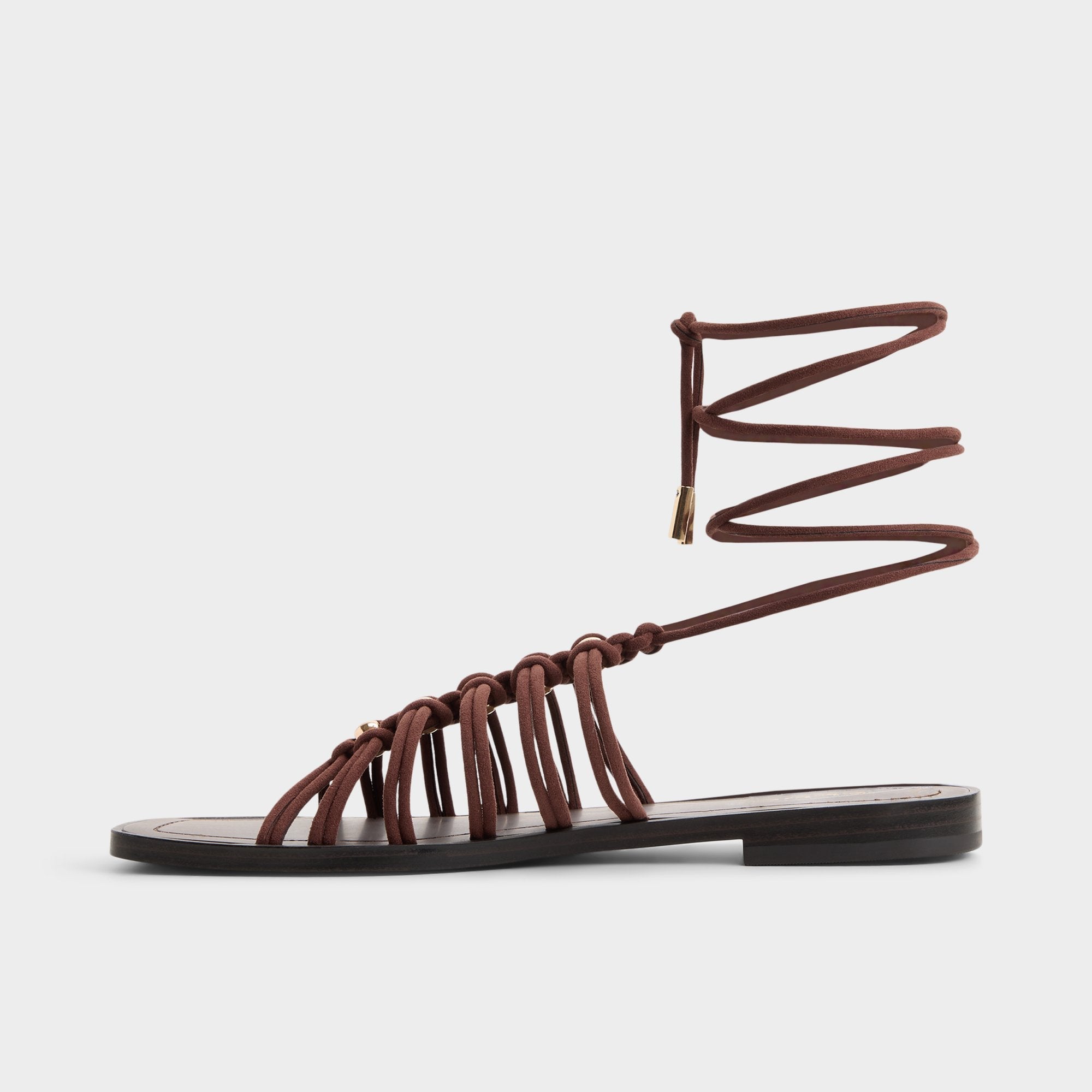 Aldo Unoma in Dark Brown - Strappy flat sandal