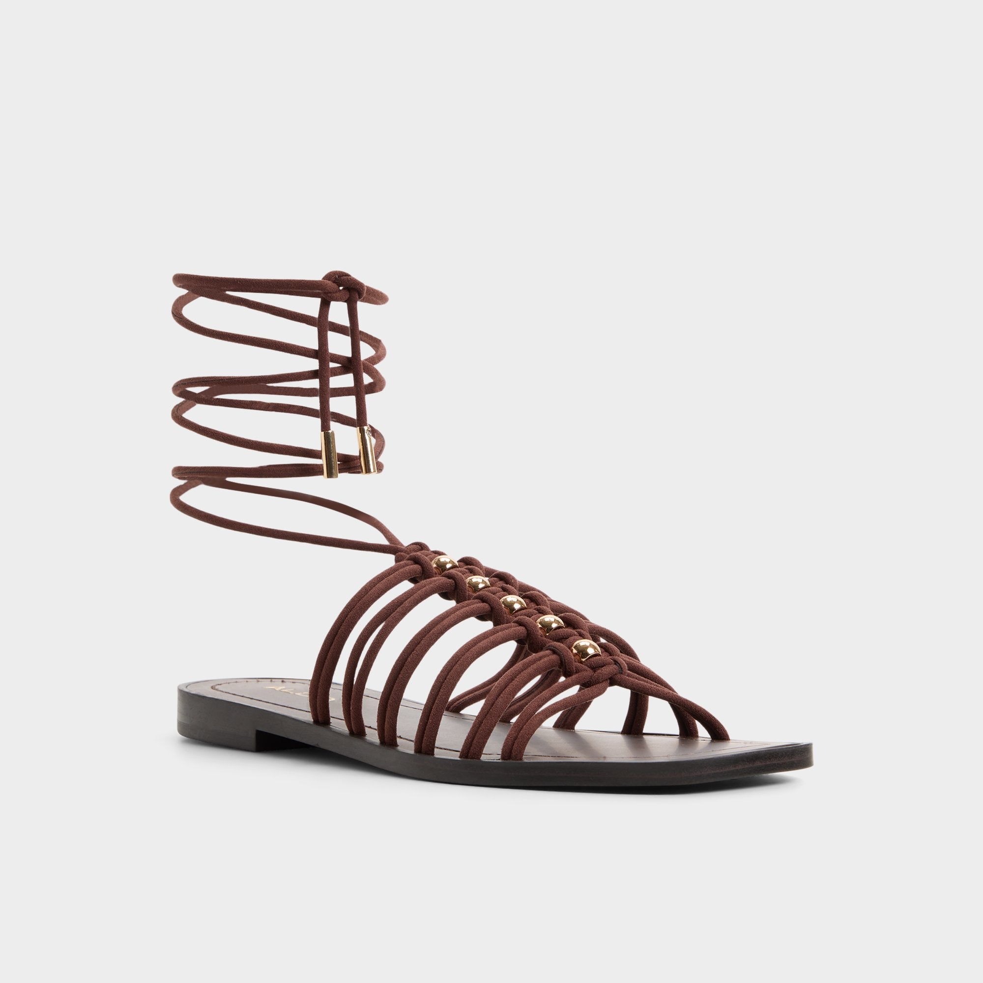 Aldo Unoma in Dark Brown - Strappy flat sandal