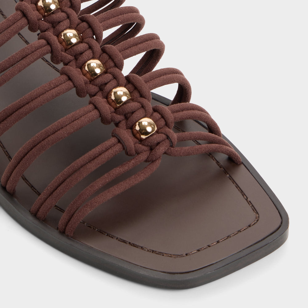 Aldo Unoma in Dark Brown - Strappy flat sandal