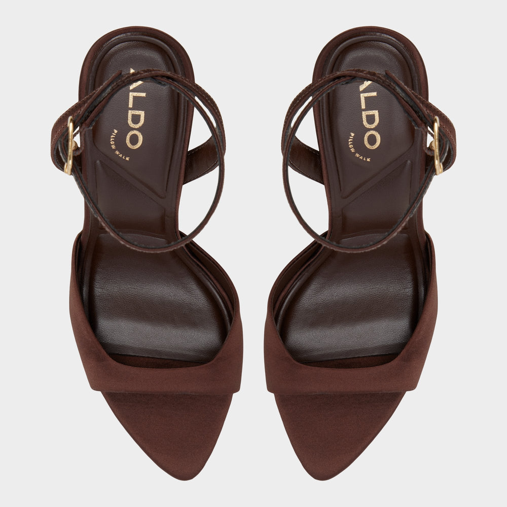 Aldo Forevermore in Dark Brown 14154135 - Strappy heeled sandal, Stiletto heel
