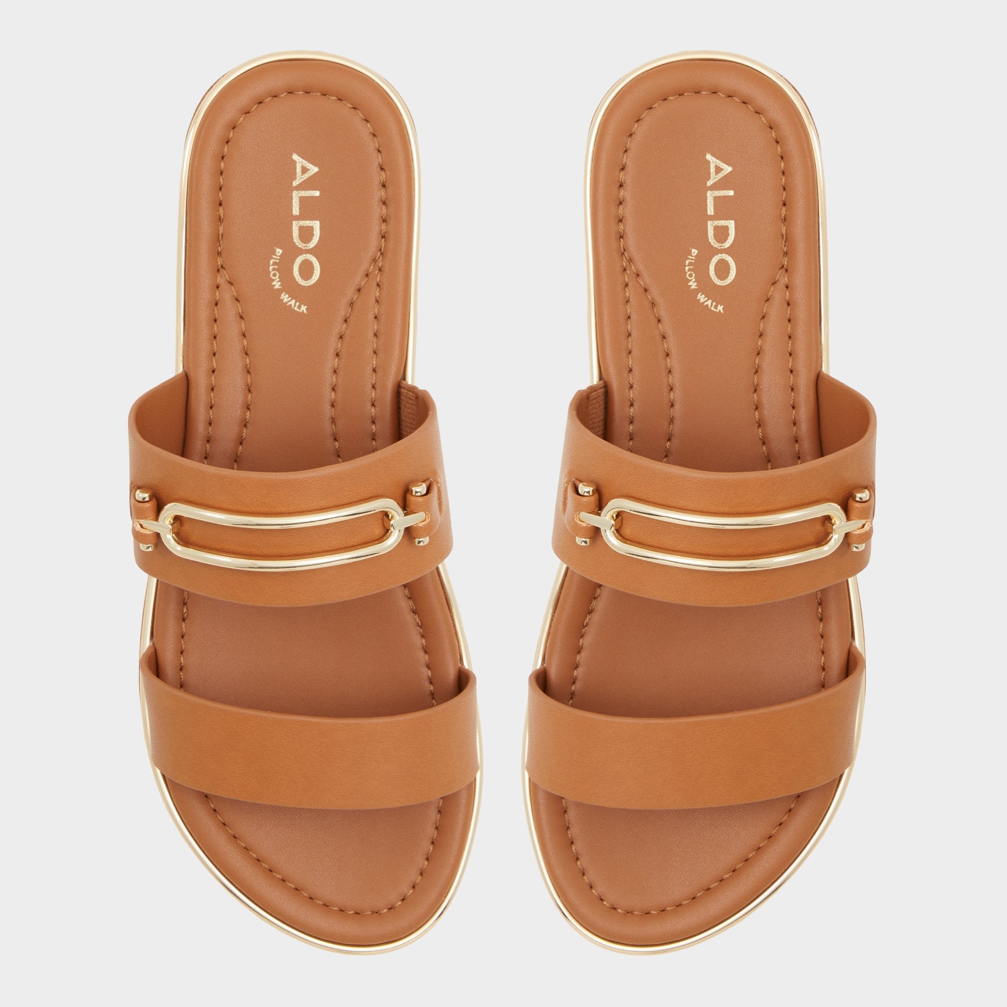 Aldo Lagoon Other Brown Women's Flats - Strappy flat sandal, Footbed sandal