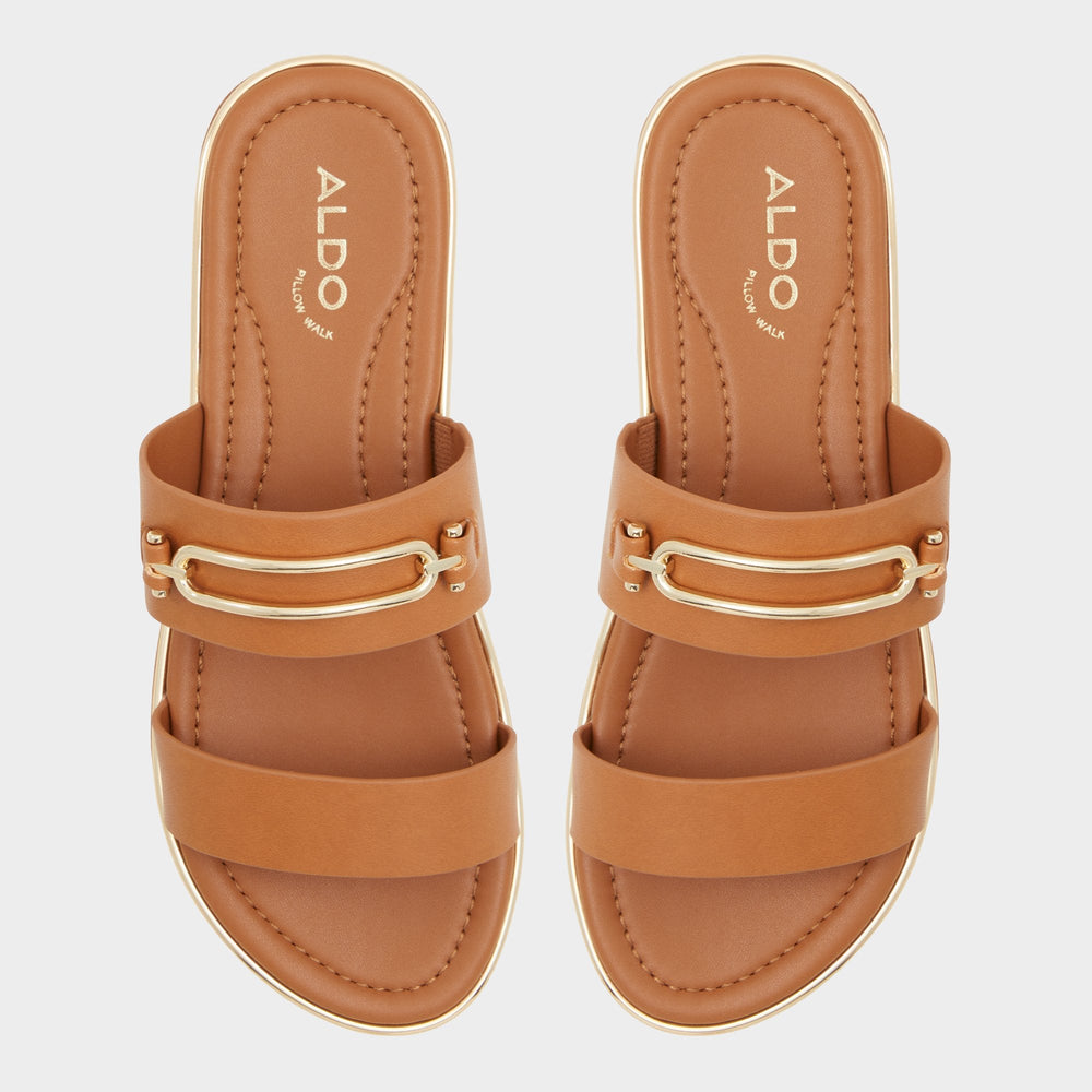 Aldo Lagoon Other Brown Women's Flats - Strappy flat sandal, Footbed sandal