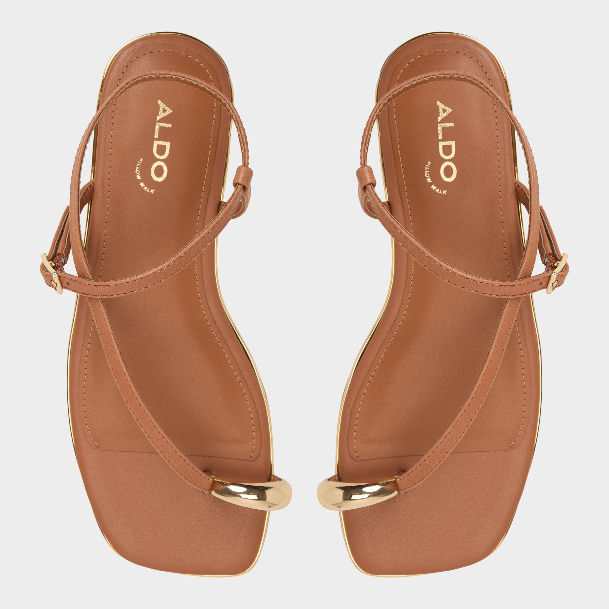 Aldo Jomalina Medium Brown Women's Flats - Strappy flat sandal