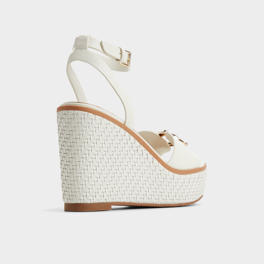 Aldo Ybylin White Women's Wedges - Wedge sandal, Wedge heel