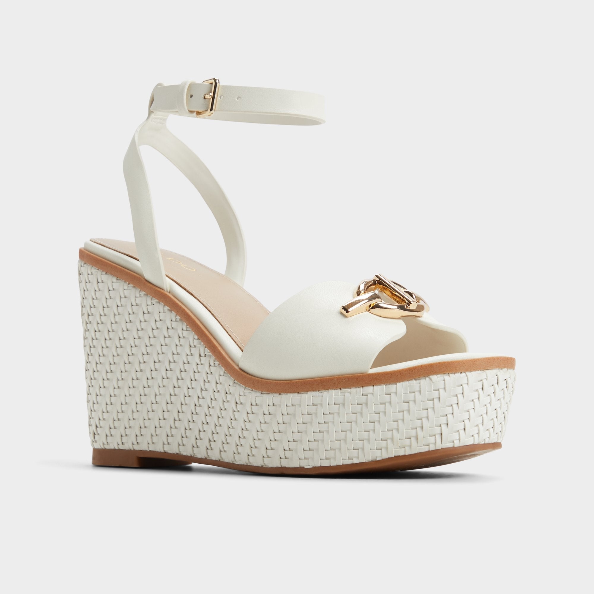 Aldo Ybylin White Women's Wedges - Wedge sandal, Wedge heel