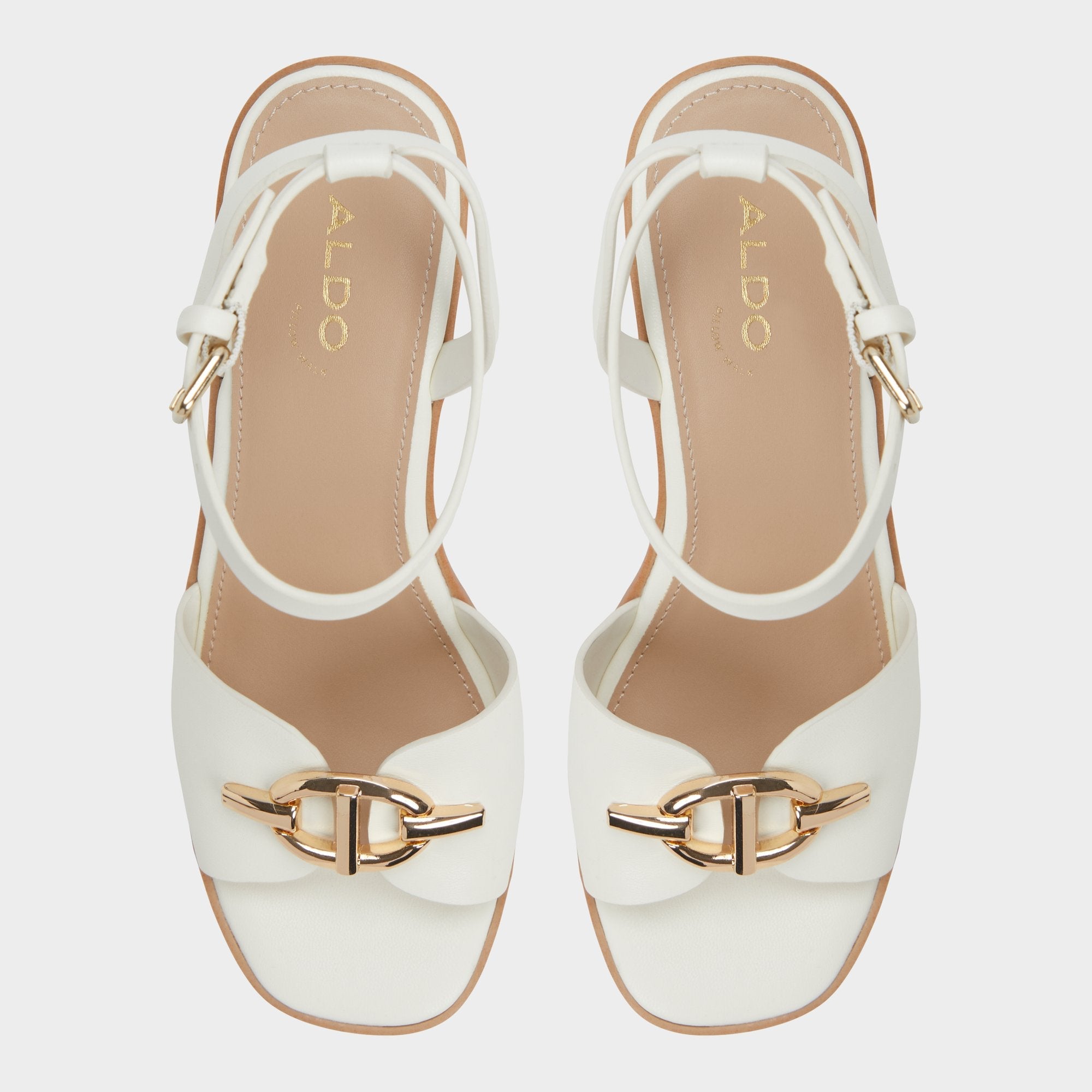 Aldo Ybylin White Women's Wedges - Wedge sandal, Wedge heel