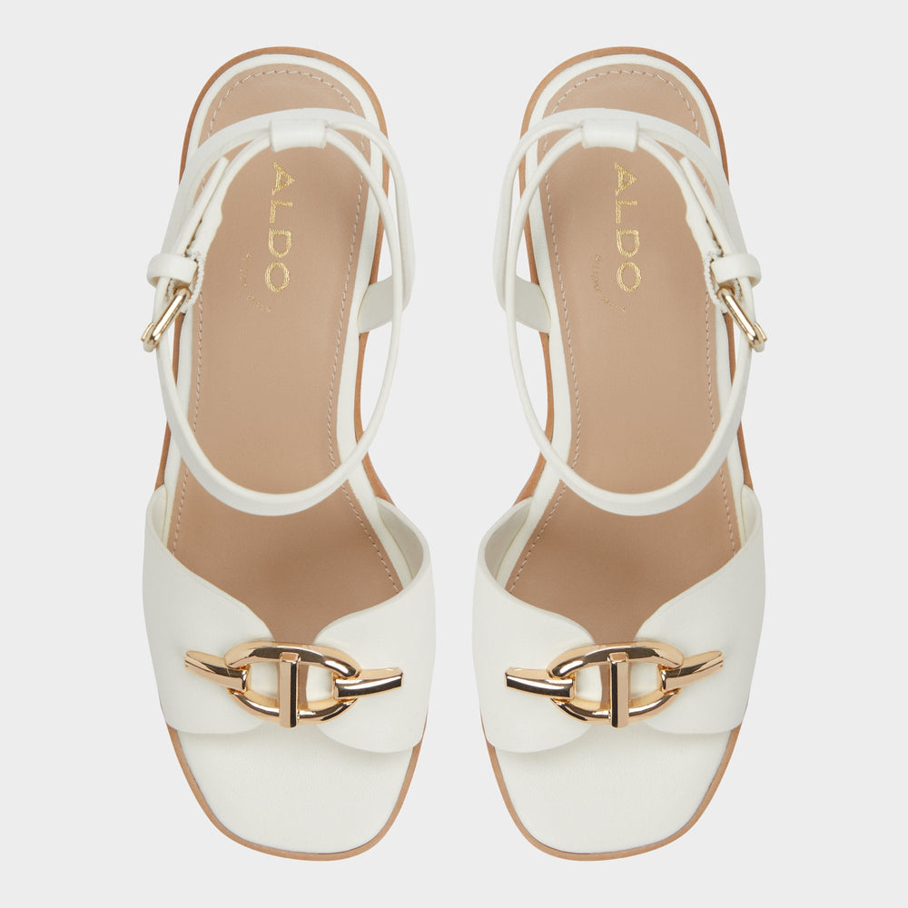 Aldo Ybylin White Women's Wedges - Wedge sandal, Wedge heel
