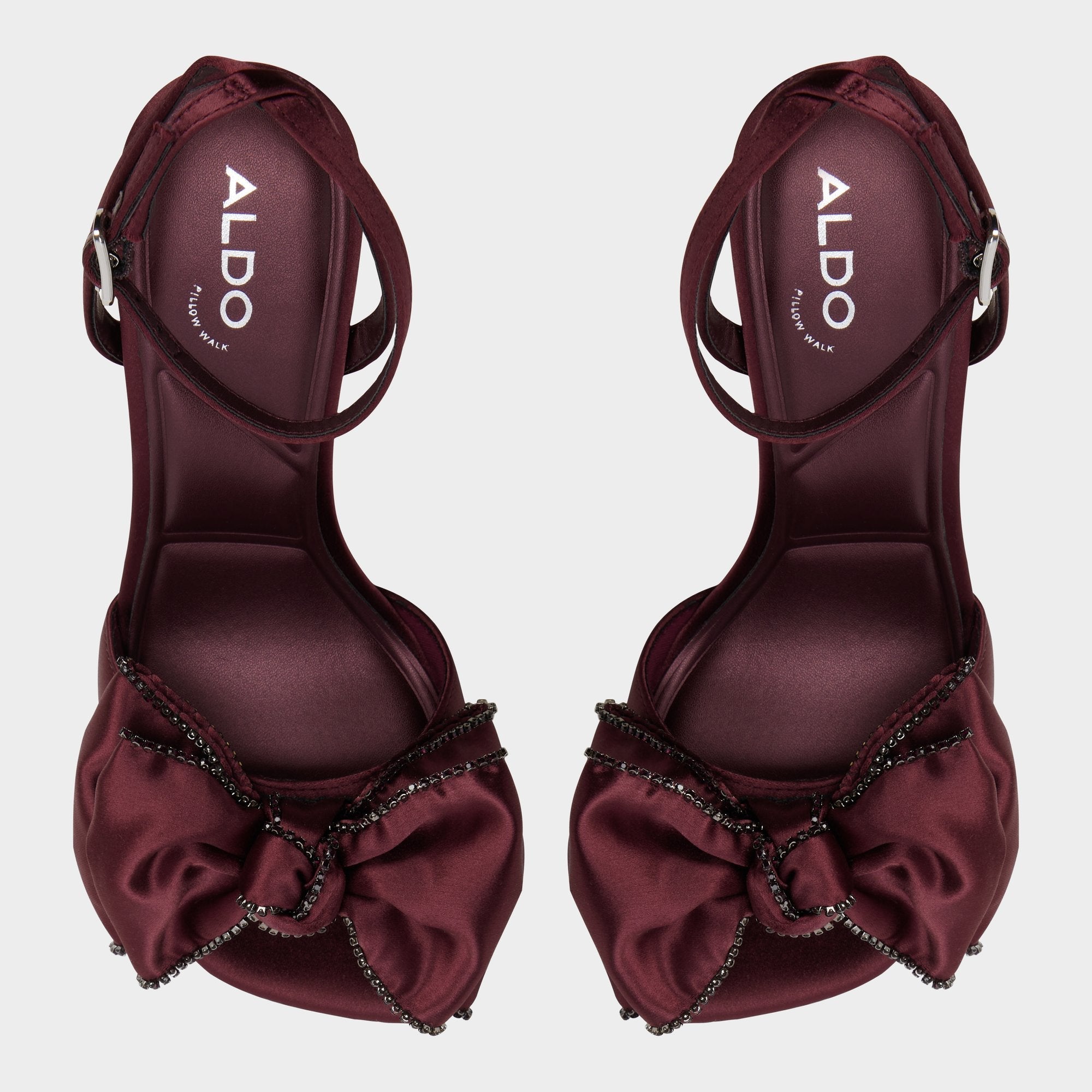 Aldo Tinsel in Bordo - Strappy heeled sandal, Stiletto heel