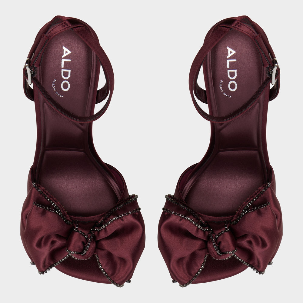 Aldo Tinsel in Bordo - Strappy heeled sandal, Stiletto heel