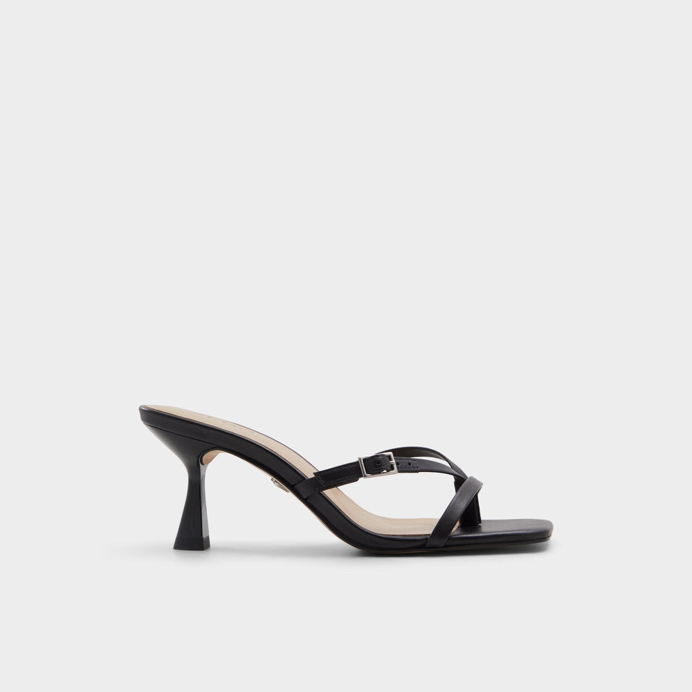 Aldo Gannever Black Women's Thong Sandals - Heeled flip flop, Stiletto heel