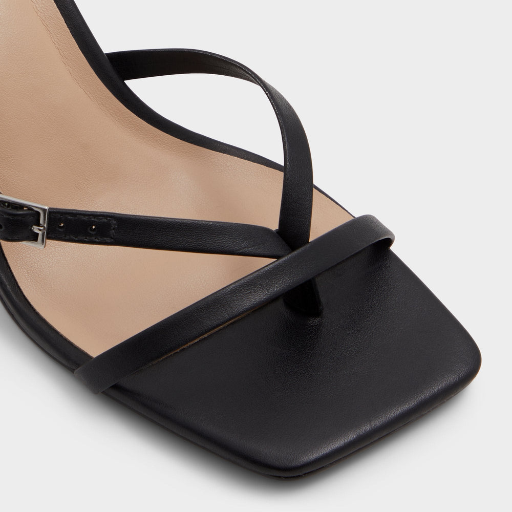 Aldo Gannever Black Women's Thong Sandals - Heeled flip flop, Stiletto heel