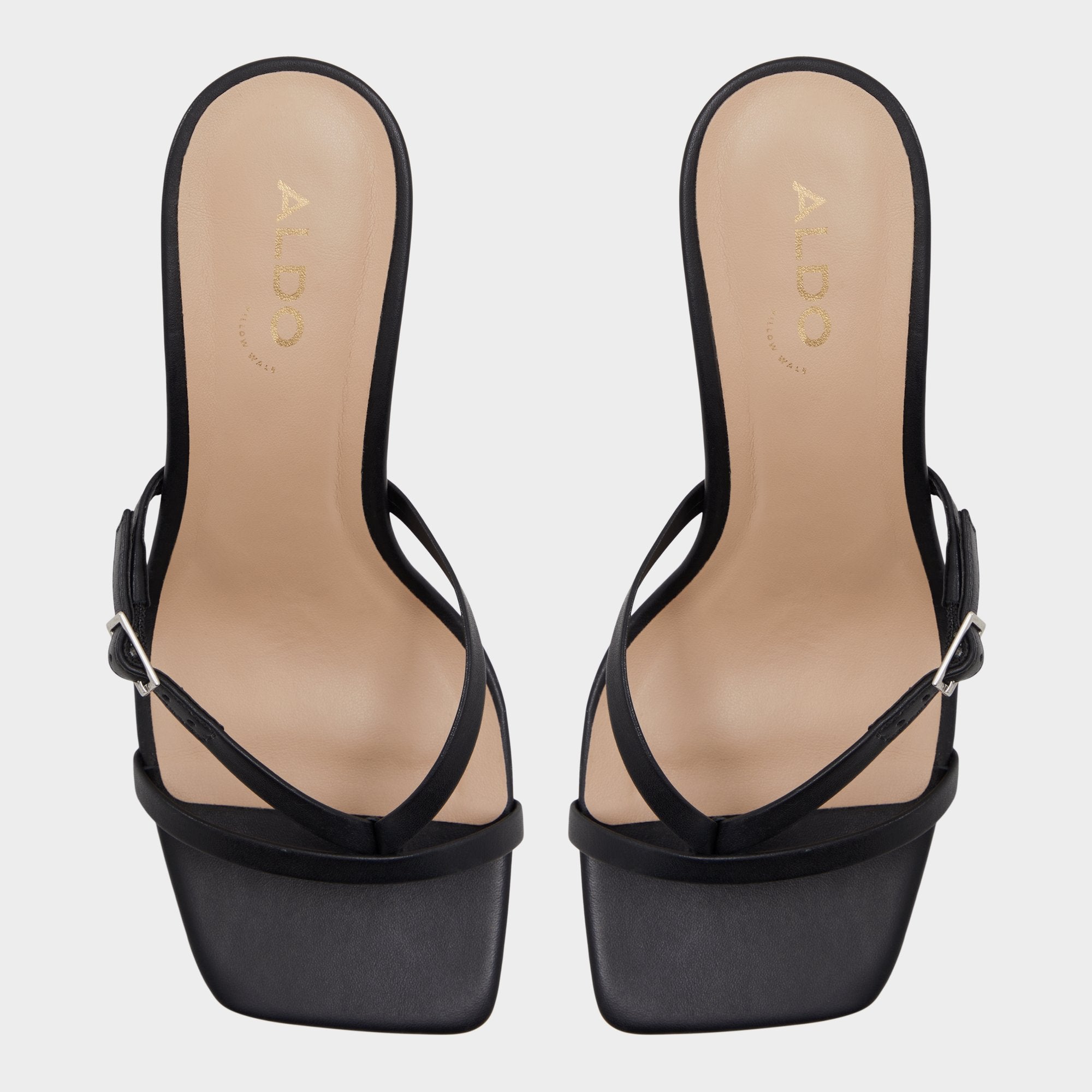 Aldo Gannever Black Women's Thong Sandals - Heeled flip flop, Stiletto heel