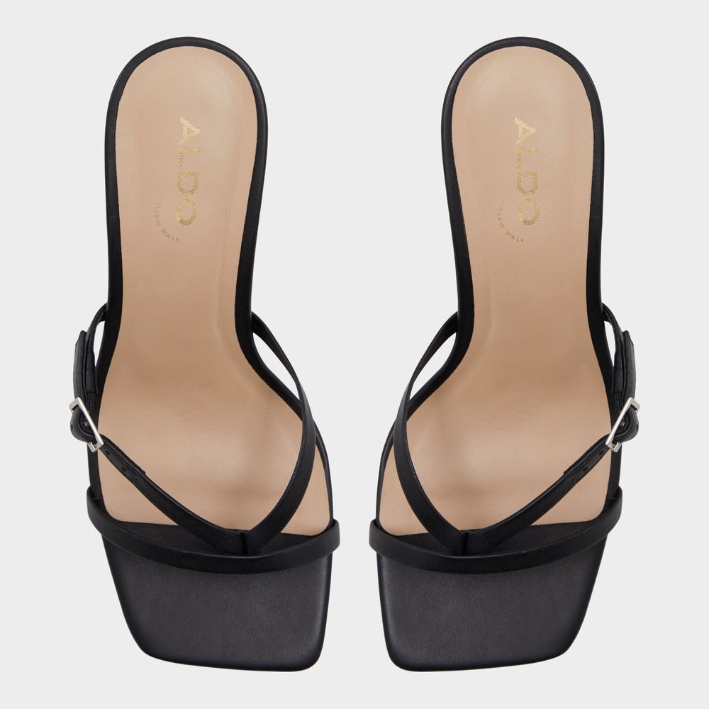 Aldo Gannever Black Women's Thong Sandals - Heeled flip flop, Stiletto heel