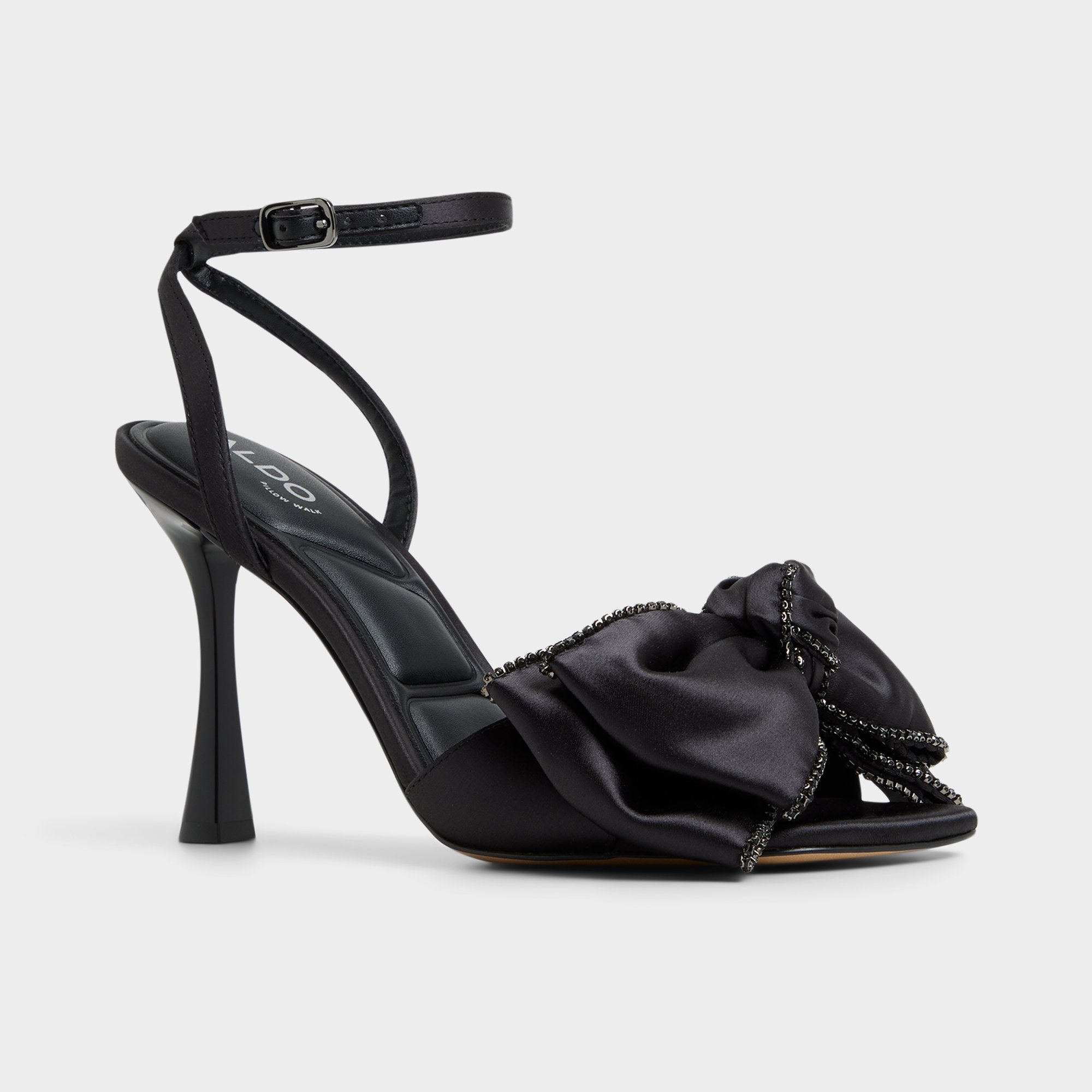 Aldo Tinsel in Black - Strappy heeled sandal, Stiletto heel
