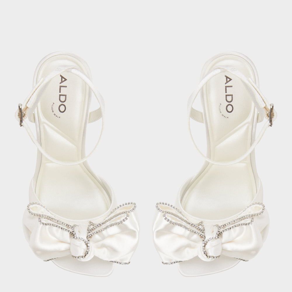 Aldo Tinsel in Other White - Strappy heeled sandal, Stiletto heel