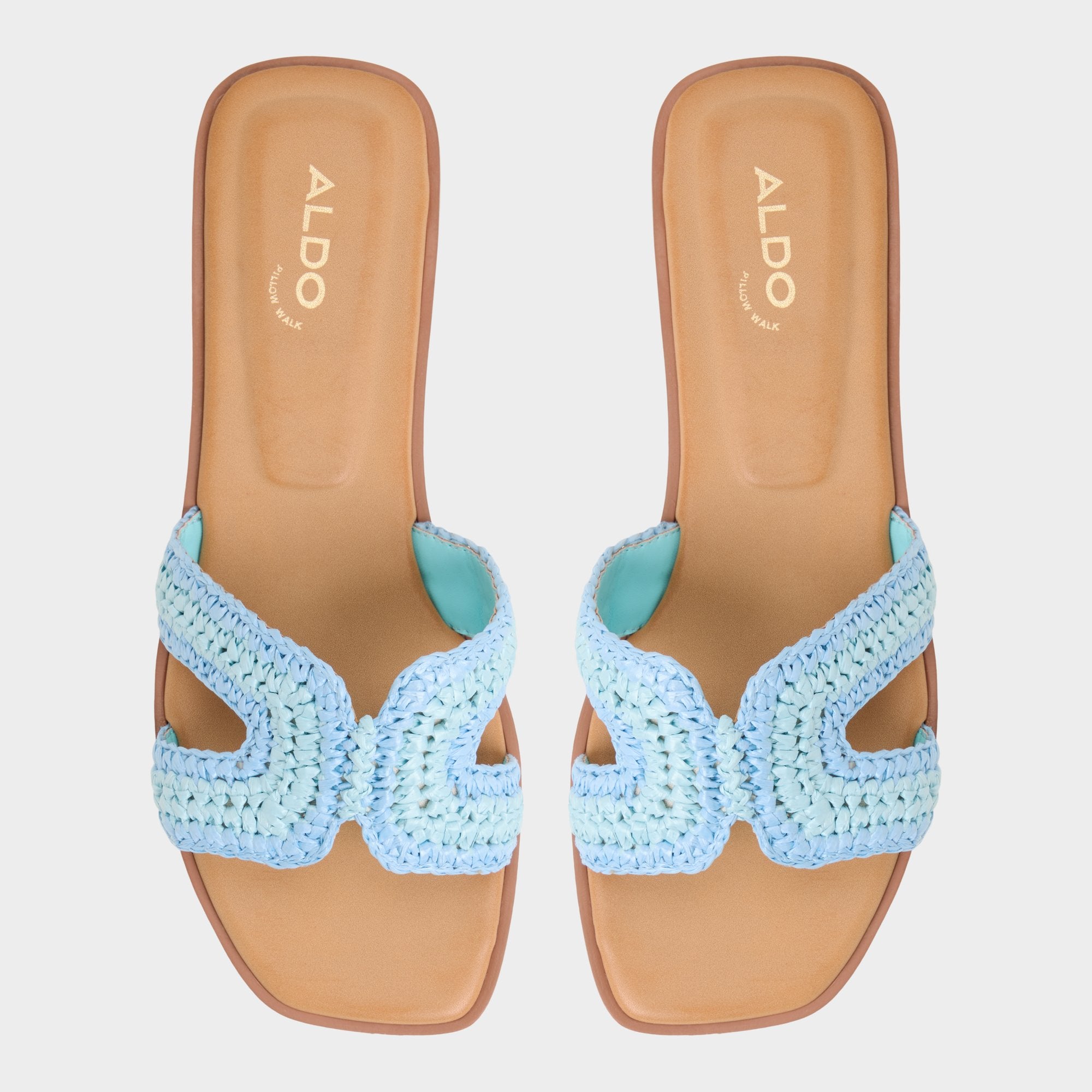 Aldo Itsandal Blue Combo Women's Flats - Slide sandal