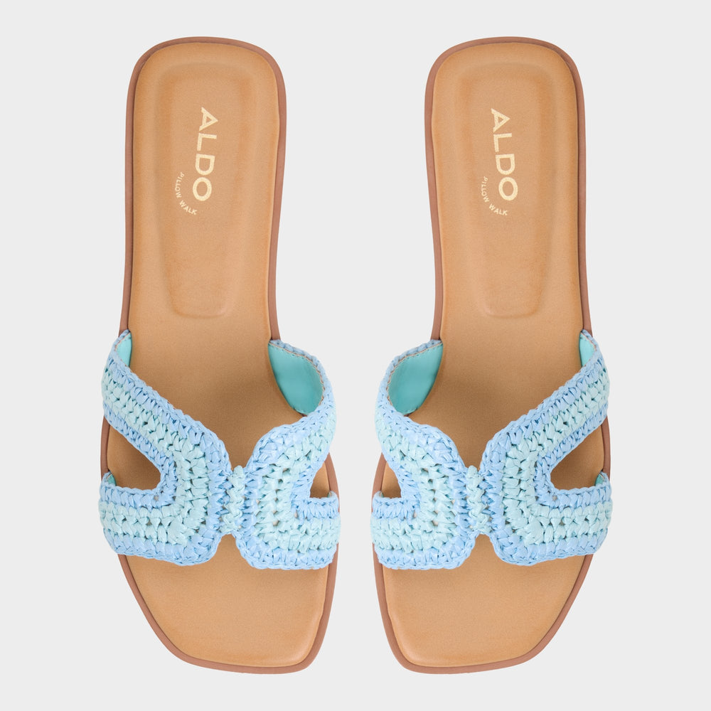 Aldo Itsandal Blue Combo Women's Flats - Slide sandal