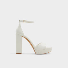 Aldo Enaegyn2.0 White/Bone Women's Platform Shoes - Strappy heeled sandal, Block heel
