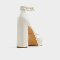 Aldo Enaegyn2.0 White/Bone Women's Platform Shoes - Strappy heeled sandal, Block heel