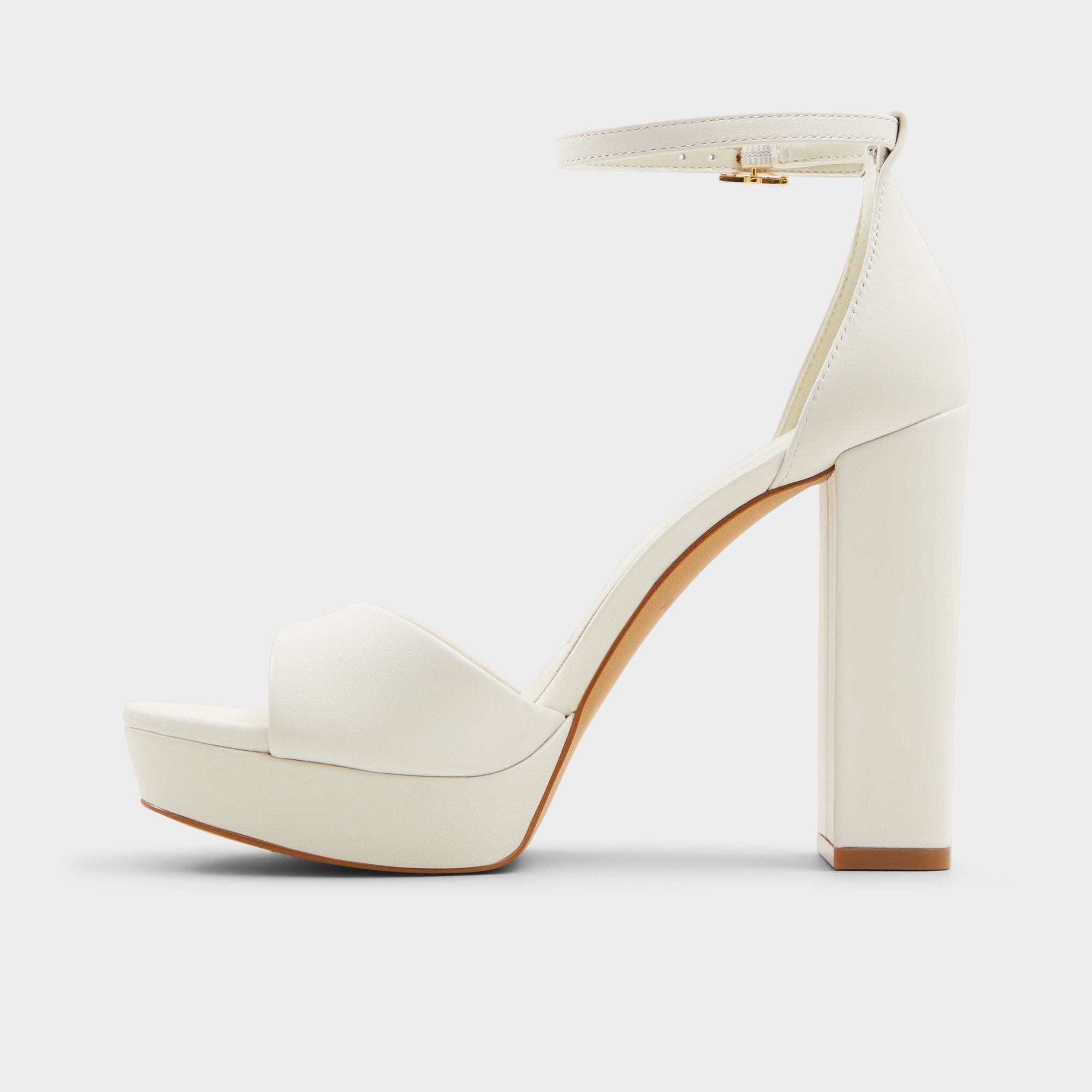 Aldo Enaegyn2.0 White/Bone Women's Platform Shoes - Strappy heeled sandal, Block heel