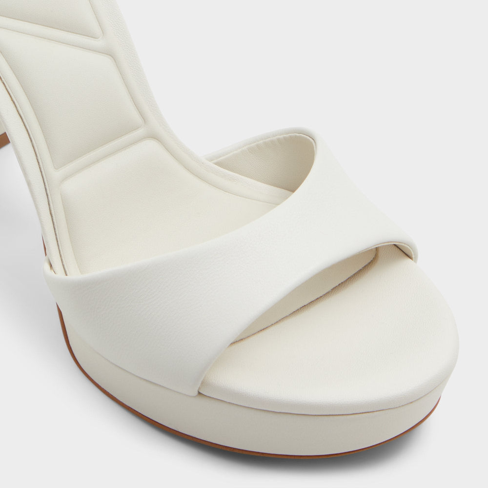 Aldo Enaegyn2.0 White/Bone Women's Platform Shoes - Strappy heeled sandal, Block heel