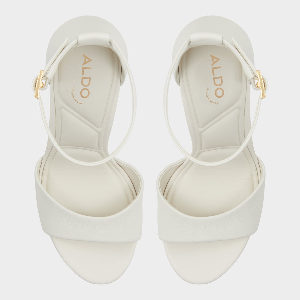 Aldo Enaegyn2.0 White/Bone Women's Platform Shoes - Strappy heeled sandal, Block heel