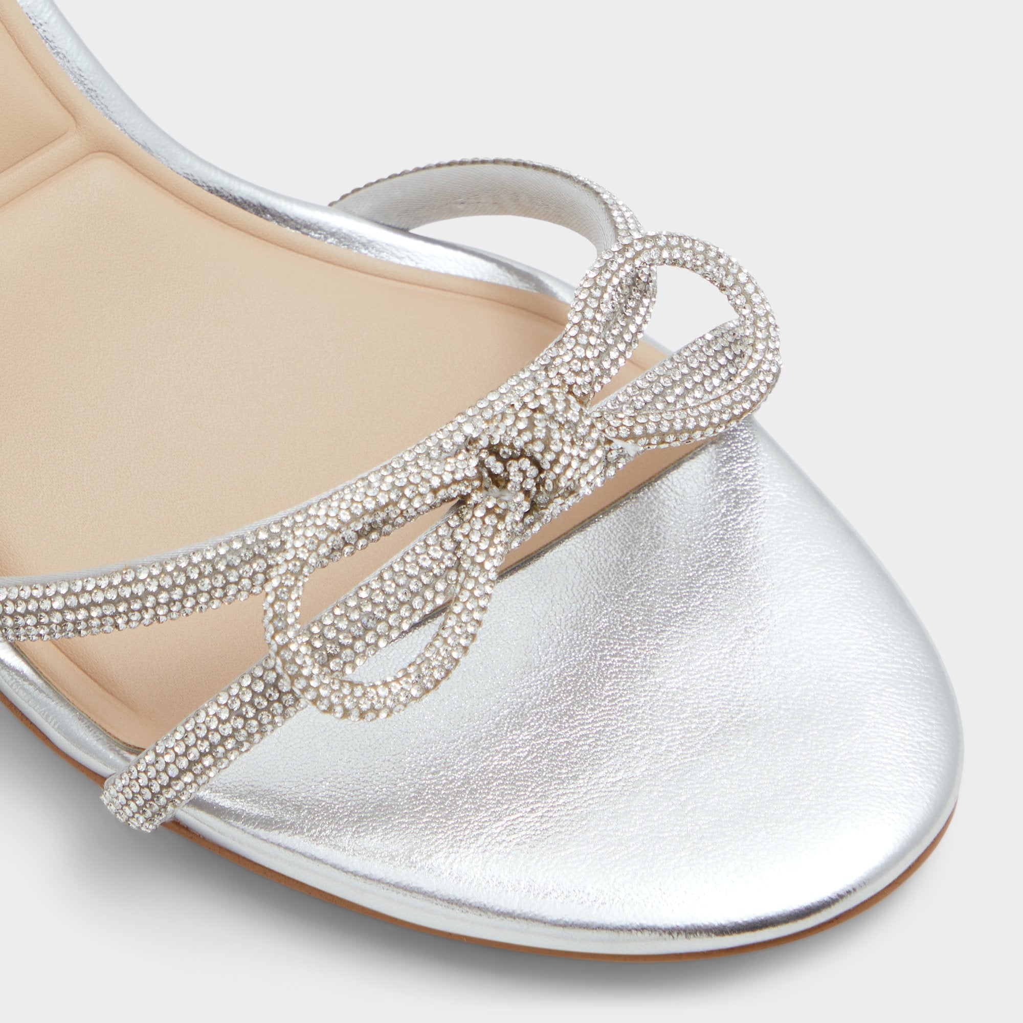 Aldo Bouclette Silver Women's Block heels - Strappy heeled sandal, Block heel
