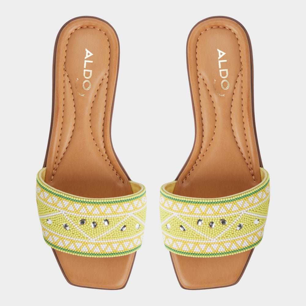 Aldo Seavacay Bright Yellow Women's Travel essentials - Slide sandal