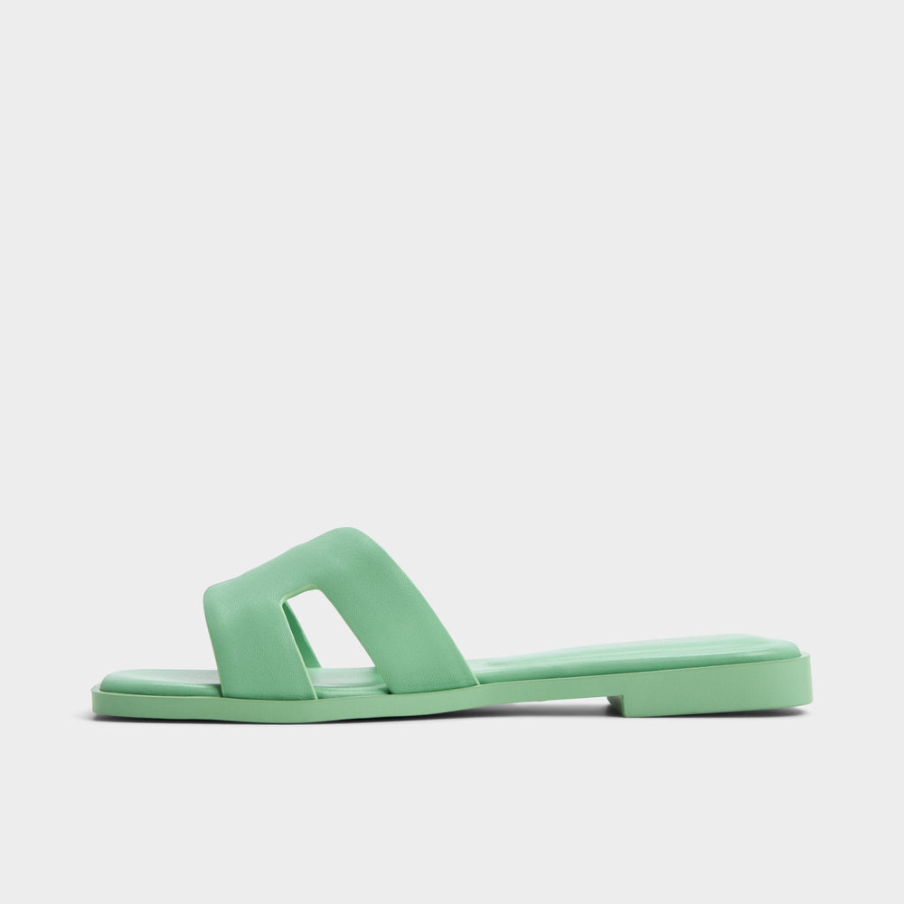 Aldo Itsandal Medium Green Women's Flats - Slide sandal