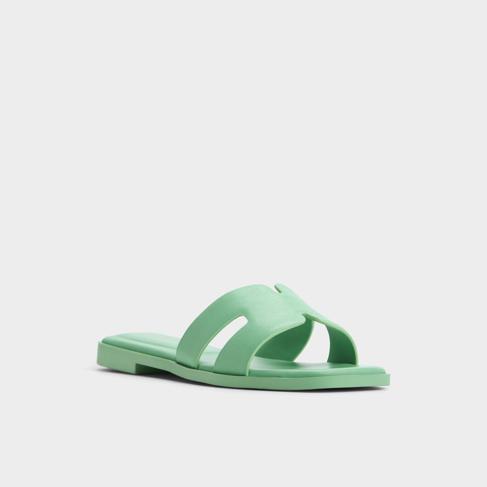 Aldo Itsandal Medium Green Women's Flats - Slide sandal