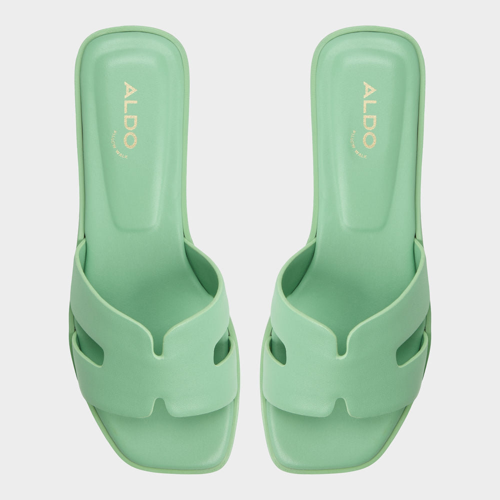Aldo Itsandal Medium Green Women's Flats - Slide sandal