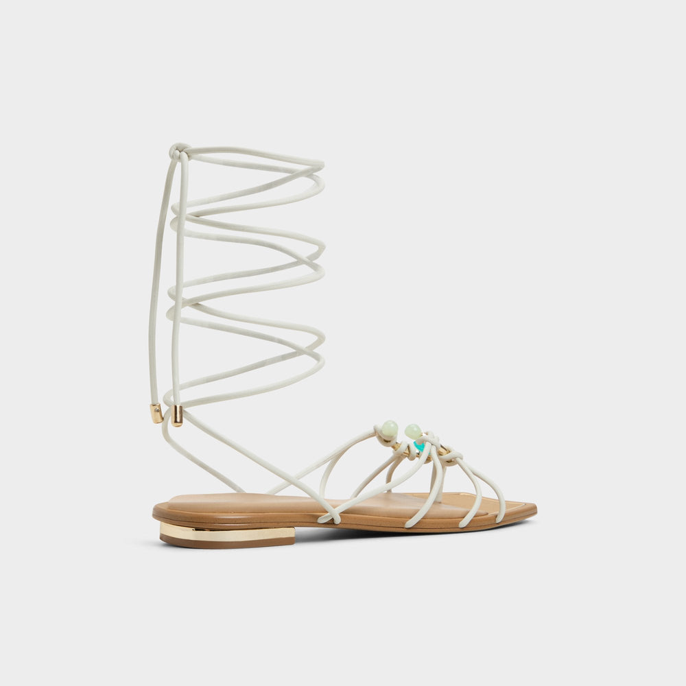 Aldo Nirena White/Bone Women's Flats - Strappy flat sandal