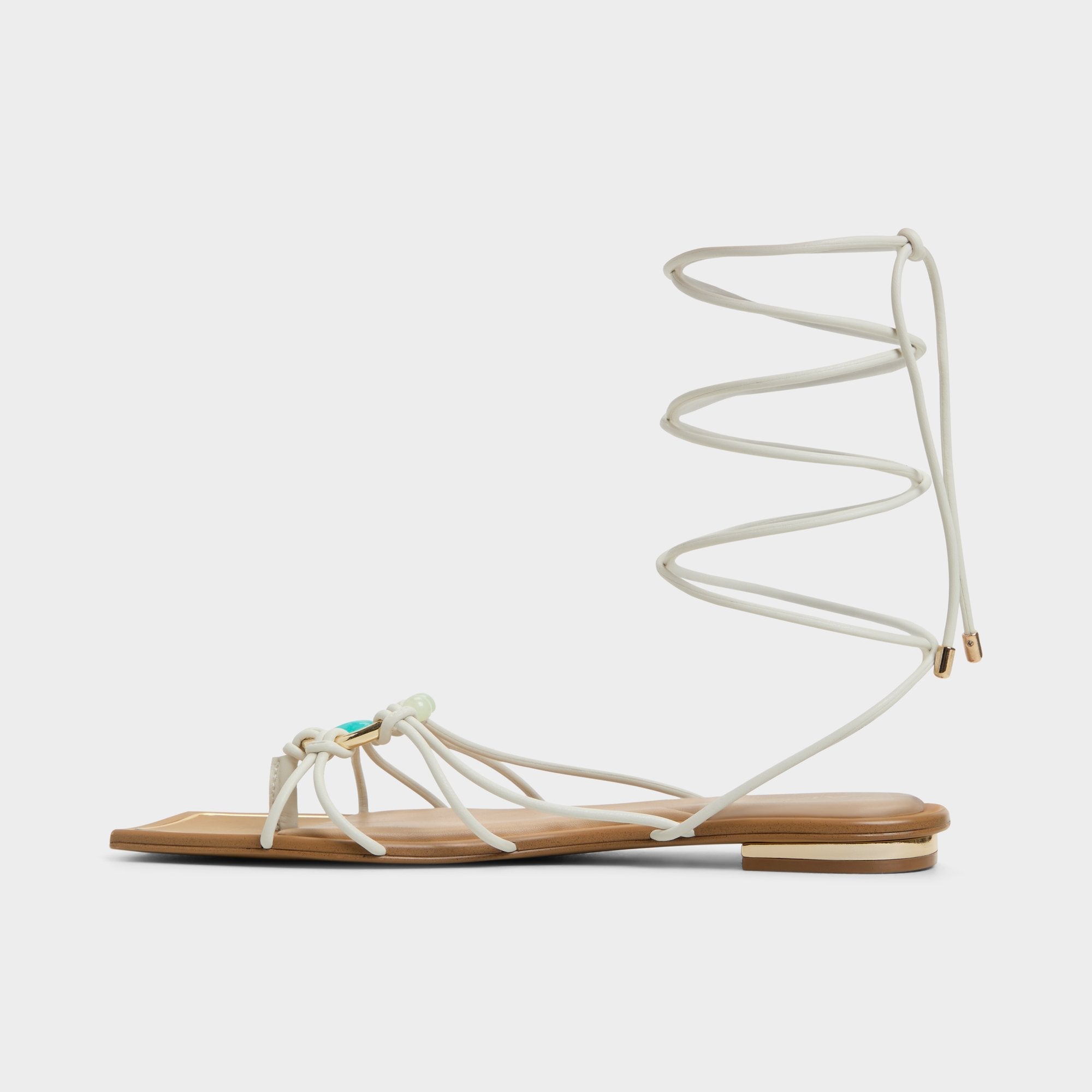 Aldo Nirena White/Bone Women's Flats - Strappy flat sandal