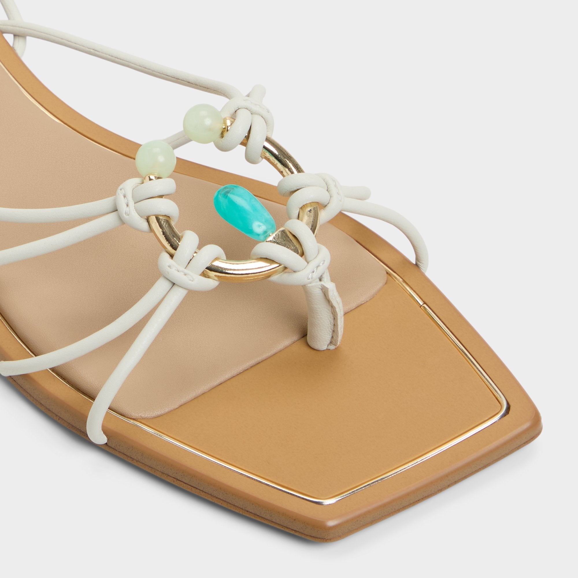 Aldo Nirena White/Bone Women's Flats - Strappy flat sandal