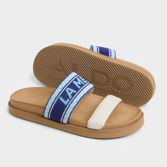 Aldo Beachvacay White/Blue Women's Footbed sandals - Slide sandal, Footbed sandal