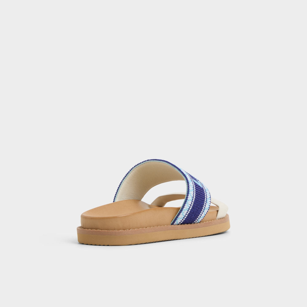 Aldo Beachvacay White/Blue Women's Footbed sandals - Slide sandal, Footbed sandal