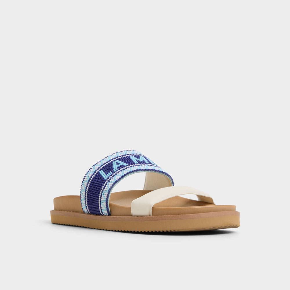 Aldo Beachvacay White/Blue Women's Footbed sandals - Slide sandal, Footbed sandal