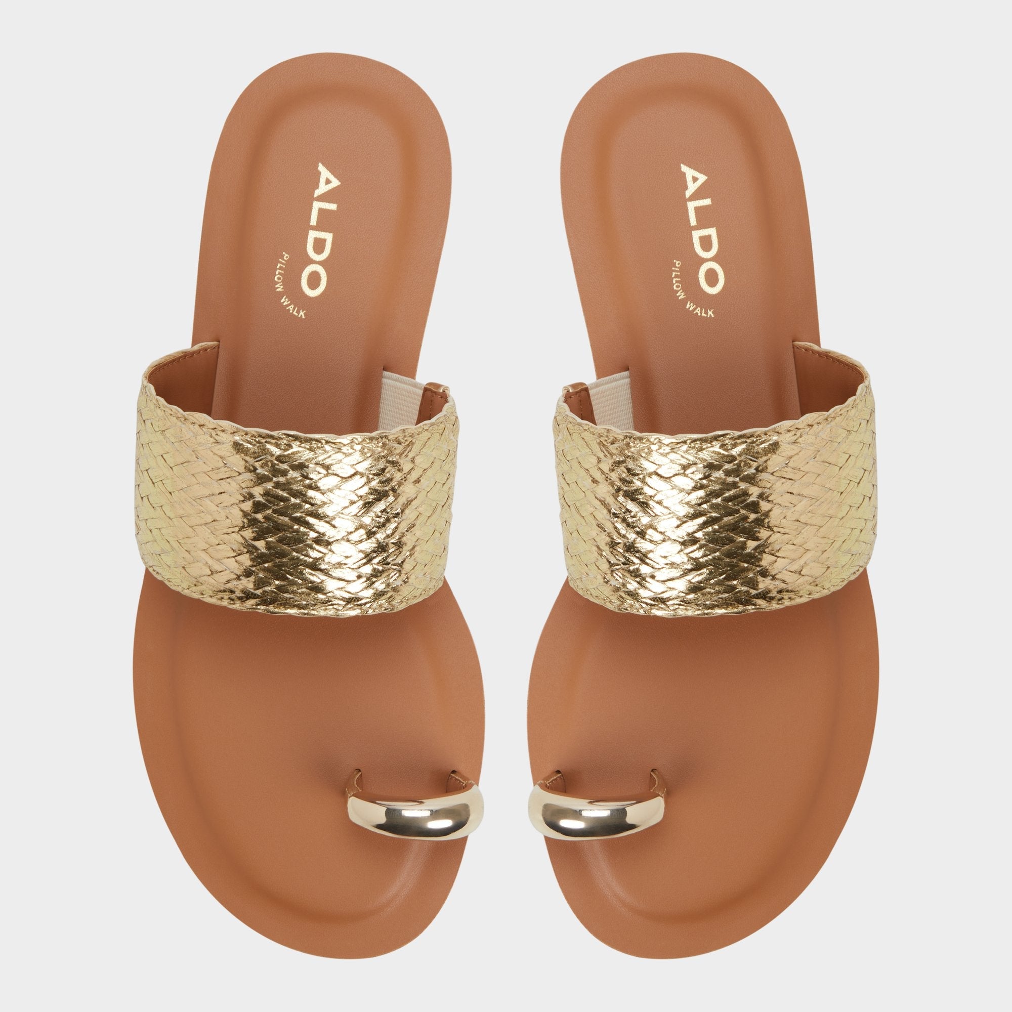 Aldo Beachwalk Gold Women's Iridescent metallics - Slide sandal