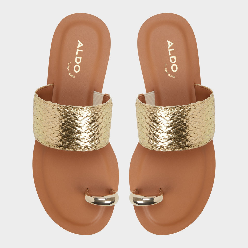 Aldo Beachwalk Gold Women's Iridescent metallics - Slide sandal