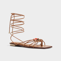 Aldo Nirena Medium Brown Women's Flats - Strappy flat sandal
