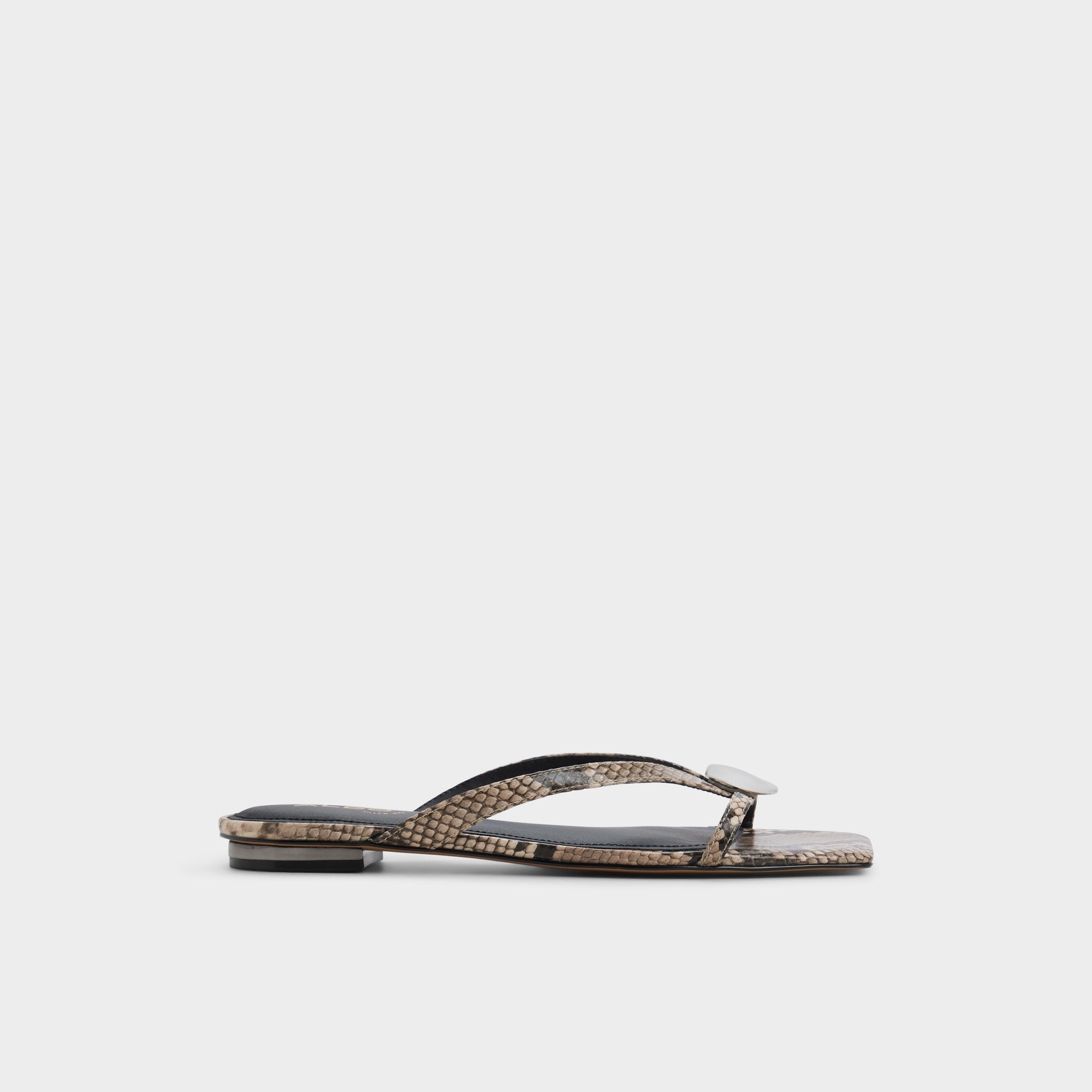 Aldo Iliria White/Black Women's Flats - Slide sandal