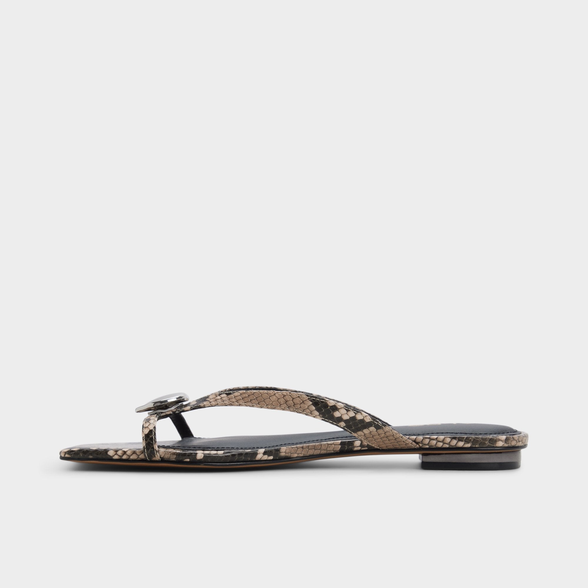 Aldo Iliria White/Black Women's Flats - Slide sandal