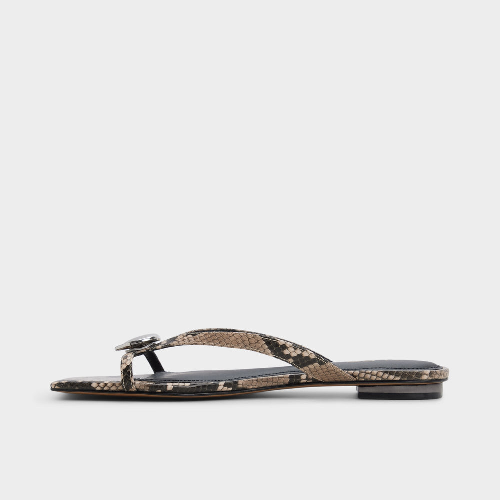 Aldo Iliria White/Black Women's Flats - Slide sandal