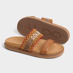 Aldo Beachvacay Brown Multi Women's Footbed sandals -