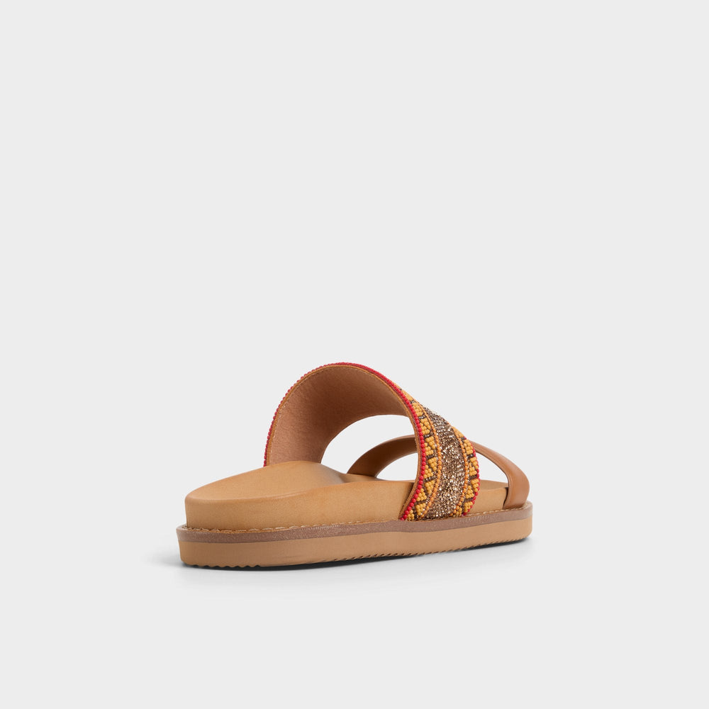 Aldo Beachvacay Brown Multi Women's Footbed sandals -