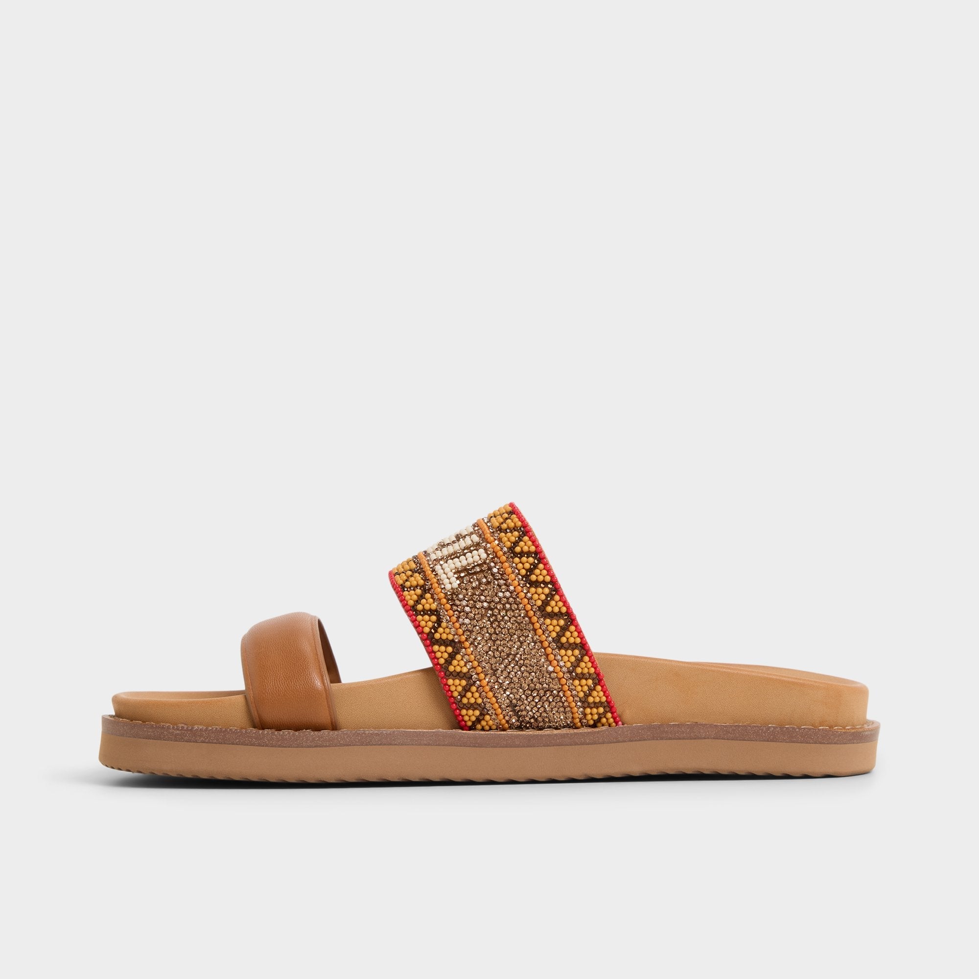 Aldo Beachvacay Brown Multi Women's Footbed sandals -