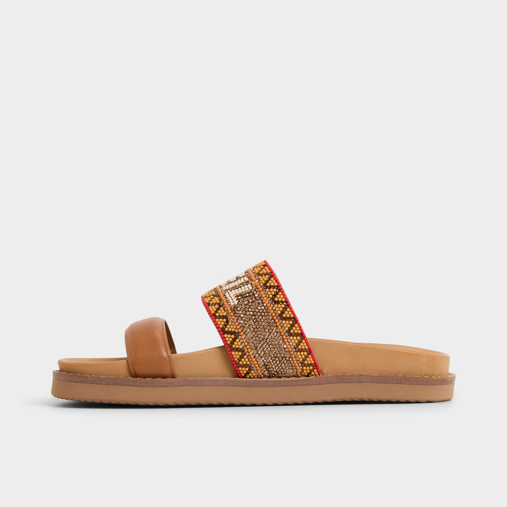 Aldo Beachvacay Brown Multi Women's Footbed sandals -