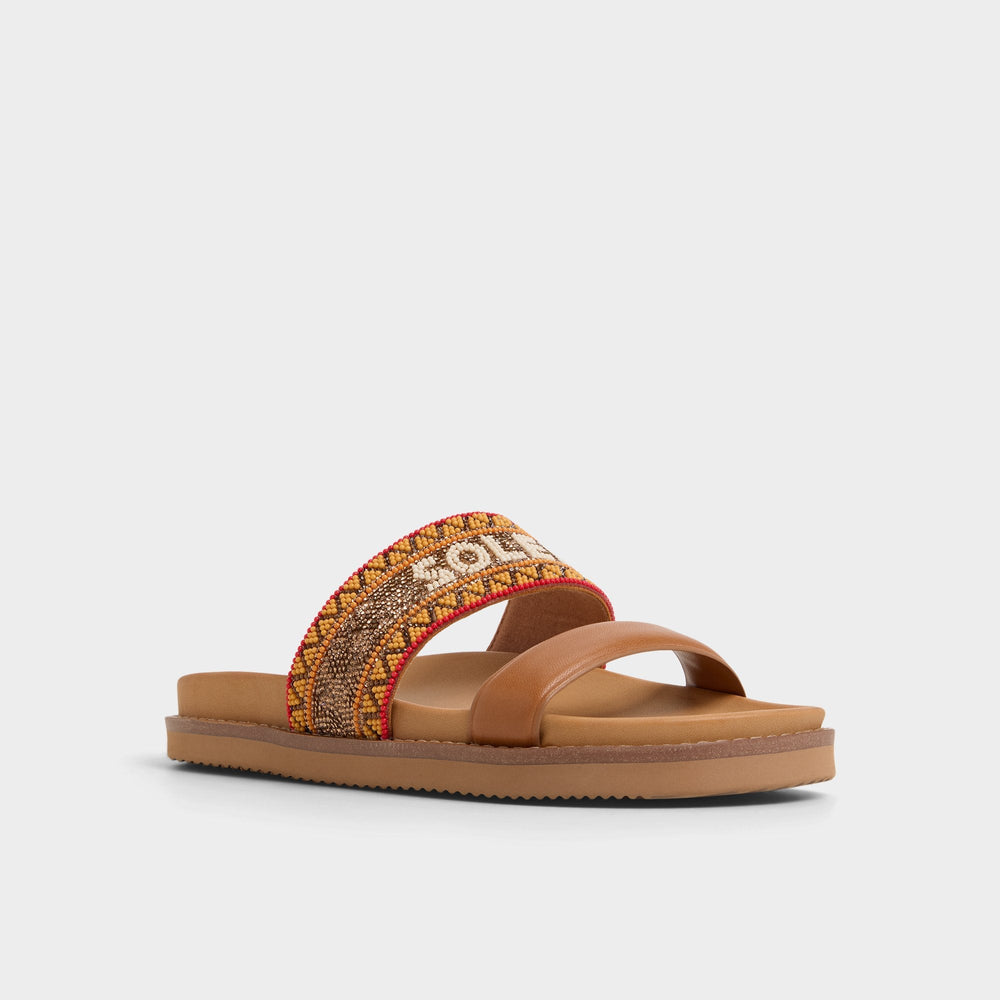 Aldo Beachvacay Brown Multi Women's Footbed sandals -