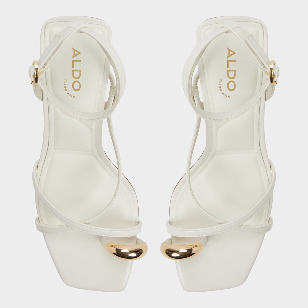 Aldo Elodiah White/Bone Women's Travel essentials - Strappy heeled sandal, Stiletto heel