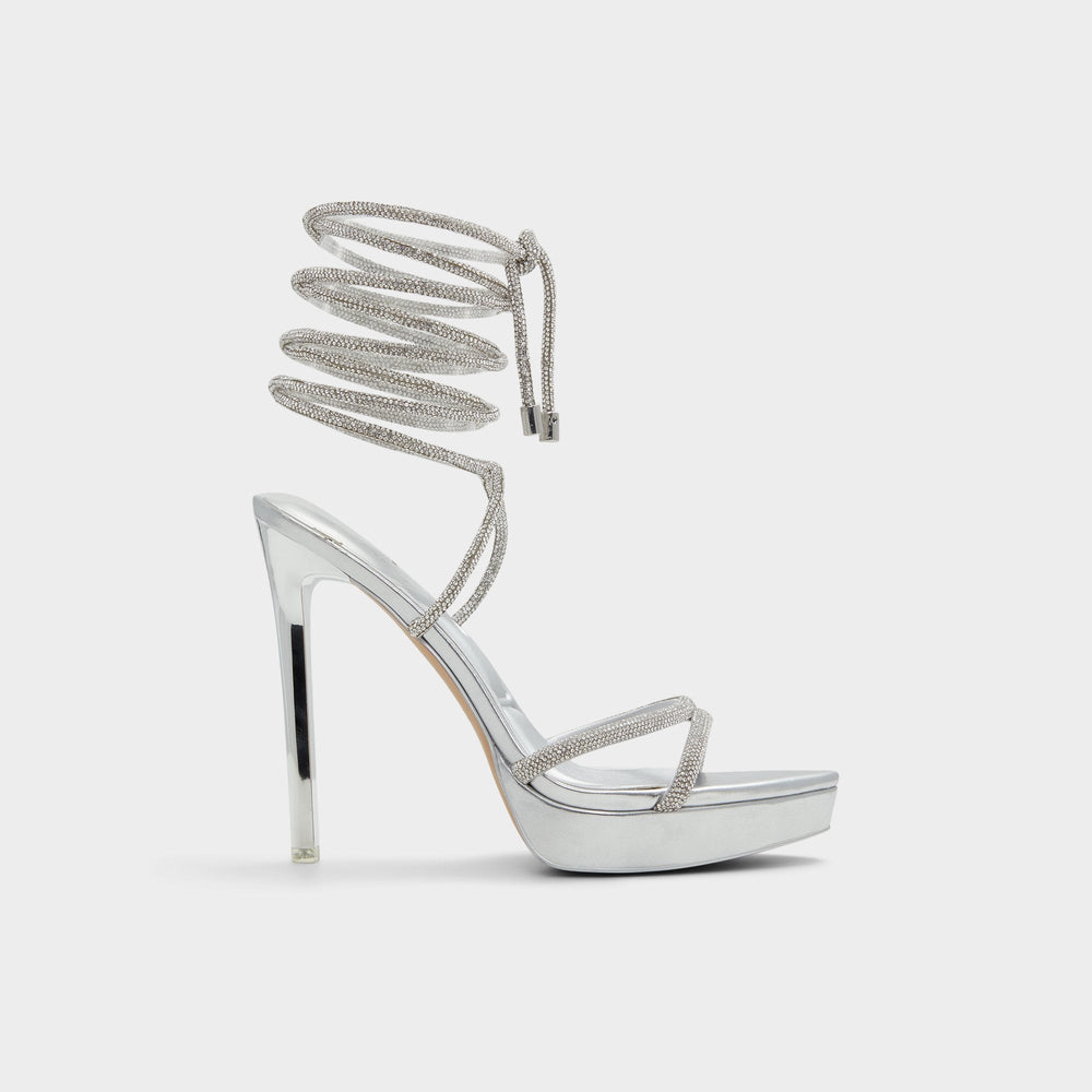Aldo Izabella in Silver 13621003 - Strappy heeled sandal, Platform